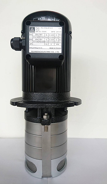 Multi-stages Coolant Pump 226mm (9") stem Coolant Pump 2 impellers for CNC Lathe Milling Grinding Machine Circulation Cooling lubricant Application